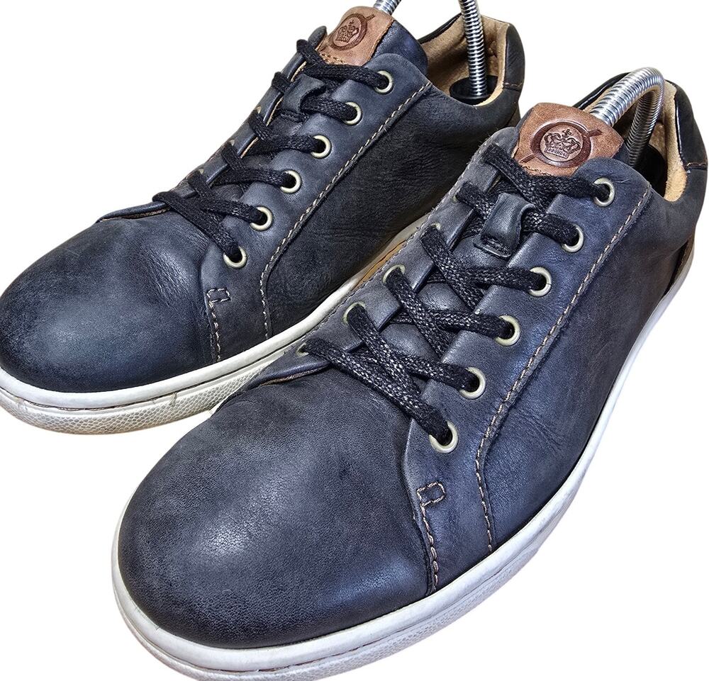 Born Men's Size 8 Womens 9.5 Allegheny Black Leather Low Top Sneaker Shoes